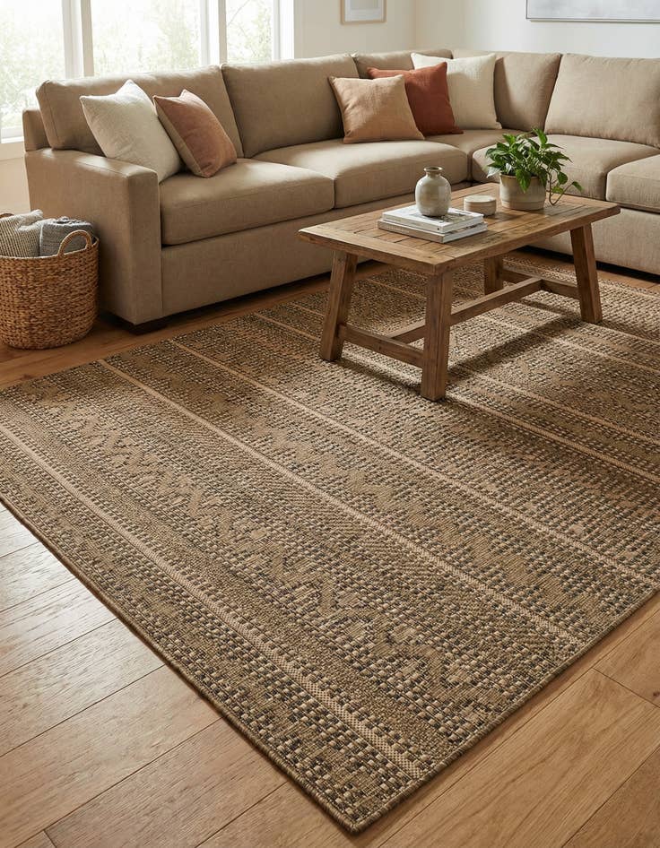 Detail image of 6' x 9' Easy-Clean Modern Indoor / Outdoor Rug