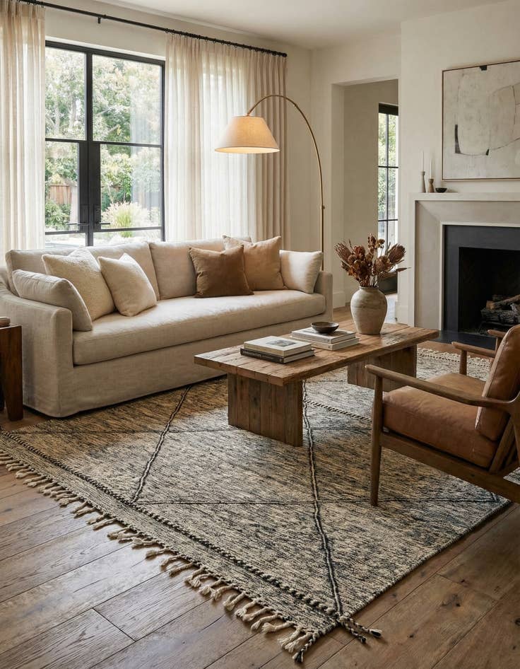 Detail image of  7' x 10' 3  Hand Knotted Moroccan Wool Rug