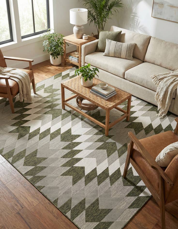 Detail image of  9' x 12'  Washable Modern Indoor / Outdoor Rug