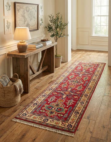 2' 7 x 10' Hand Knotted Kazak Runner Rug
