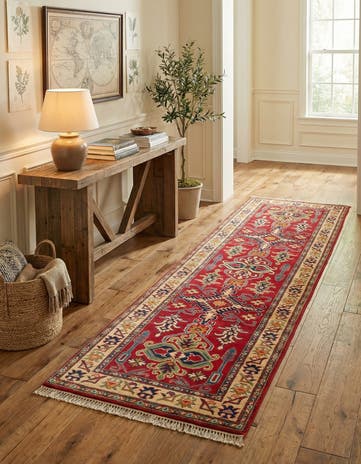 2' 7 x 10' Hand Knotted Kazak Runner Rug