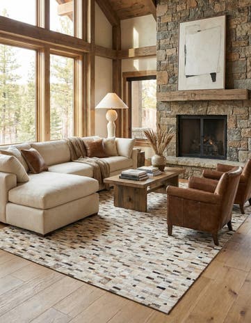 7' 11 x 9' 11 Cowhide Stocks Rug