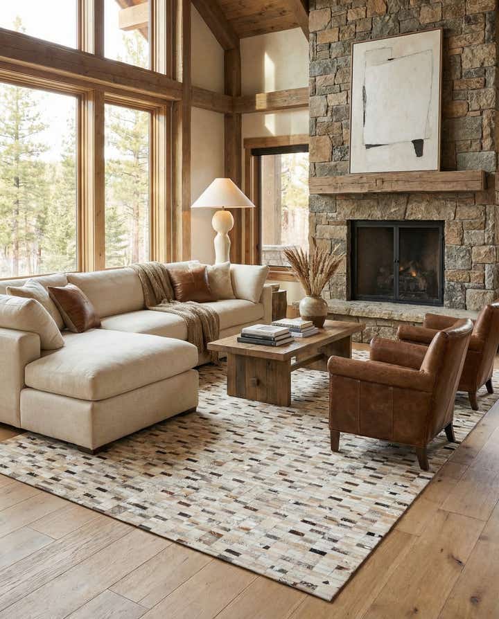 7' 11 x 9' 11 Cowhide Stocks Rug