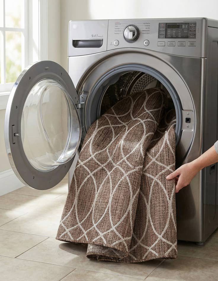 Detail image of  5' 3 x 8'  Washable Lattice Indoor / Outdoor Rug