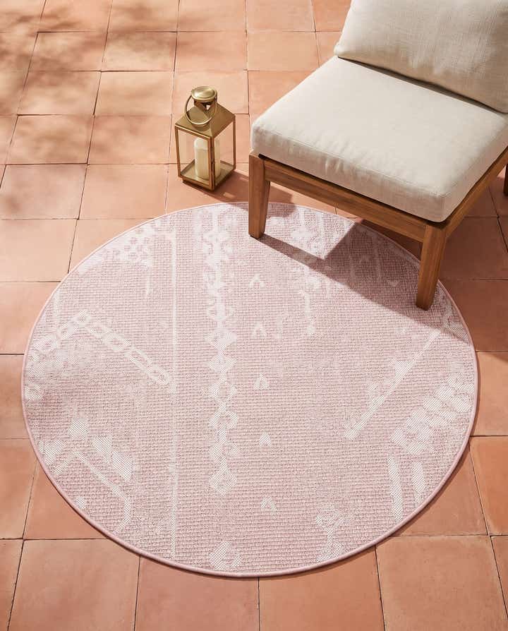 3' x 3' Easy-Clean Bohemian Indoor / Outdoor Round Rug