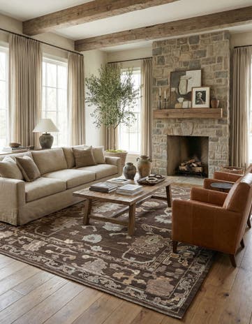 10' 4 x 14' 10 Hand Knotted Oushak Wool Rug
