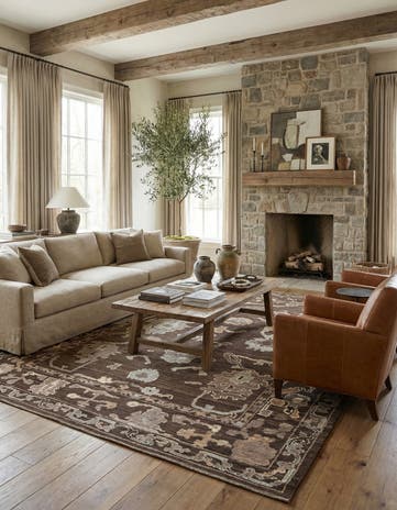 10' 4 x 14' 10 Hand Knotted Oushak Wool Rug