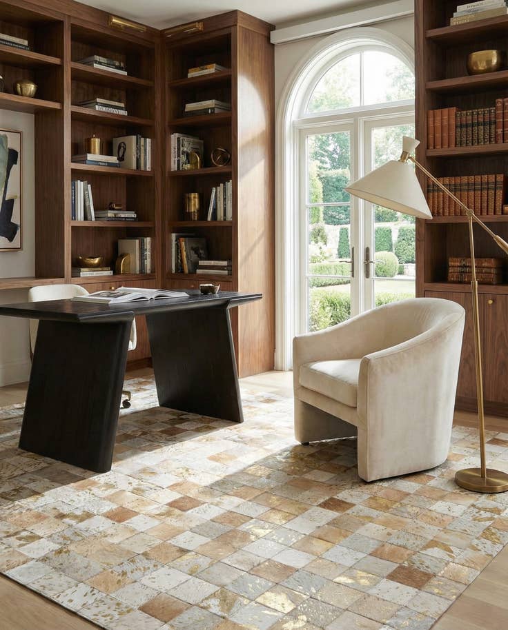 Detail image of 4' 11 x 7' 11 Cowhide - Patchwork Rug