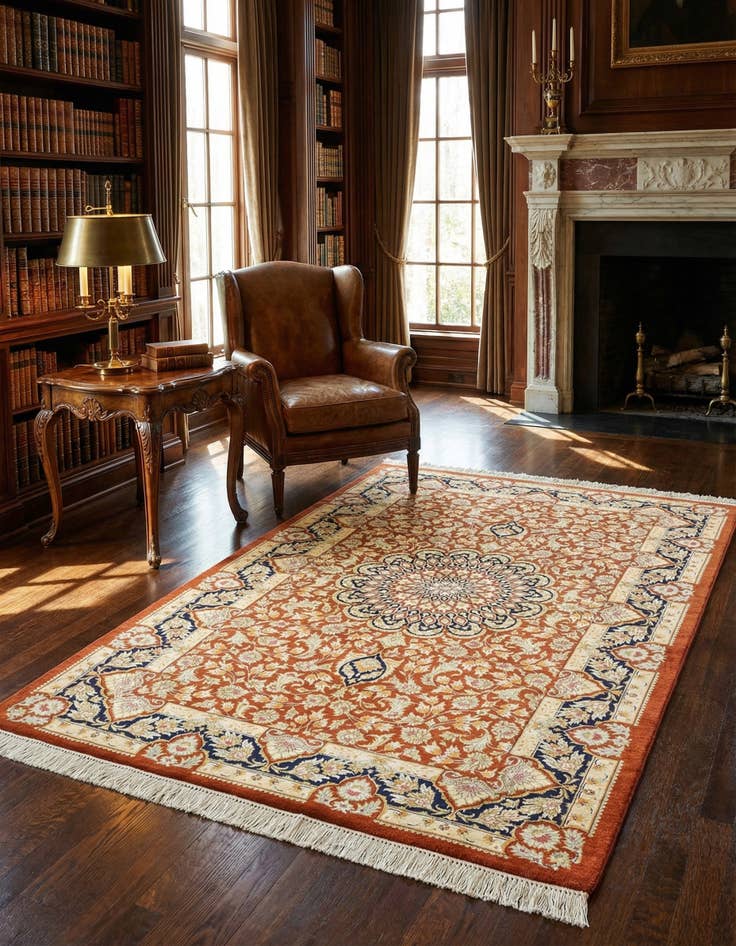 Detail image of  3' 3 x 5' Ghom Silk Rug