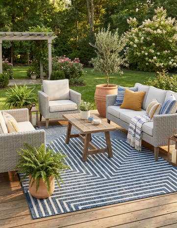 6' x 9' Easy-Clean Modern Indoor / Outdoor Rug