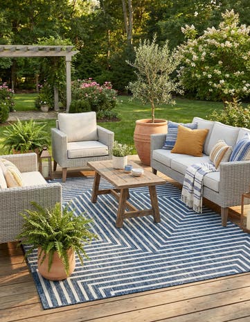 6' x 9' Easy-Clean Modern Indoor / Outdoor Rug