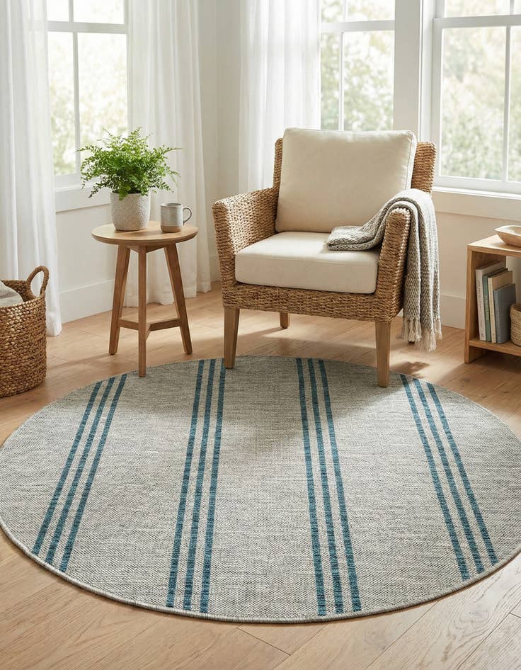 Detail image of 4' x 4'  Washable Jill Zarin Anguilla Indoor / Outdoor Round Rug