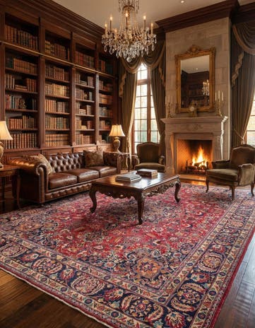 9' 8 x 13' Hand Knotted Mashad Persian Wool Rug