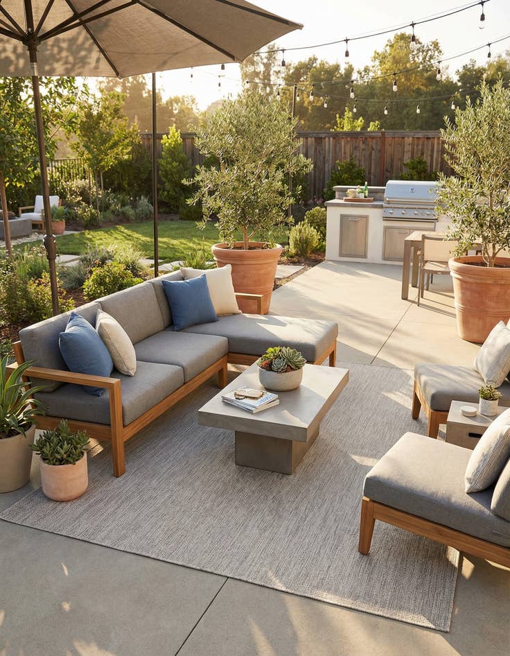 Detail image of  9' x 12'  Washable Solid Indoor / Outdoor Rug