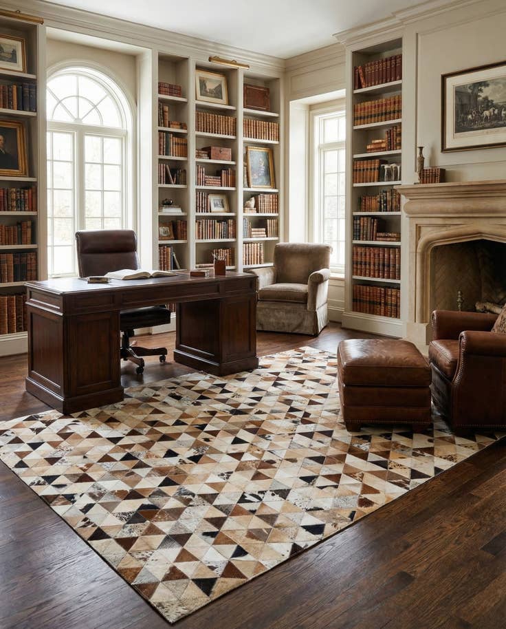Detail image of 5' x 7' 11 Cowhide - Patchwork Rug