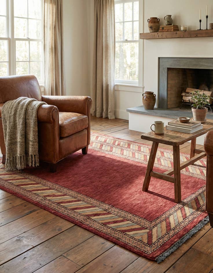 Detail image of  3' 2 x 4' 10  Hand Knotted Kashkuli Gabbeh Oriental Wool Rug