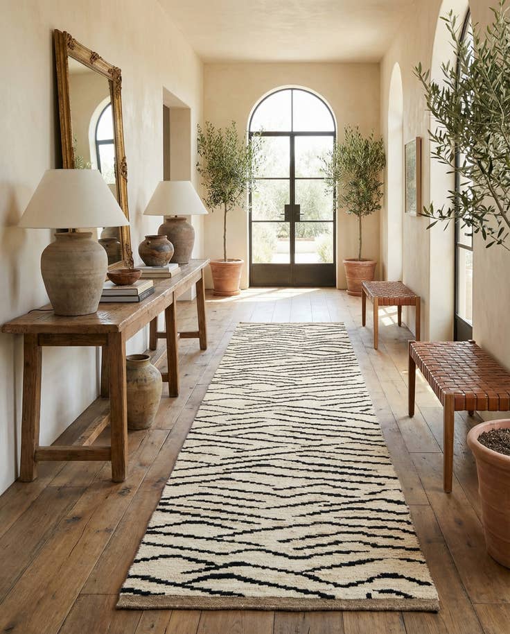 Detail image of 4' 1 x 14' 9 Hand Knotted Moroccan Wool Runner Rug