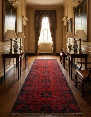 2' 10 x 9' 5 Hand Knotted Khal Mohammadi Wool Runner Rug