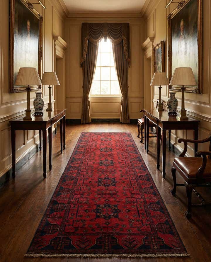 2' 10 x 9' 5 Hand Knotted Khal Mohammadi Wool Runner Rug