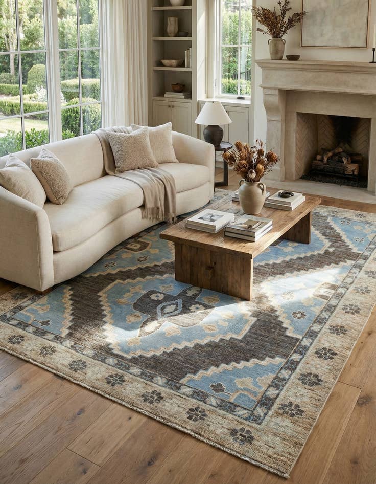 Detail image of 9' 4 x 13' 9  Hand Knotted Moroccan Wool Rug