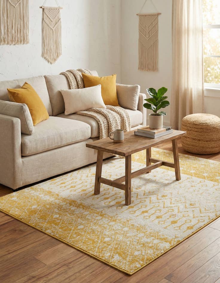 Detail image of  6' x 6' Moroccan Trellis Square Rug