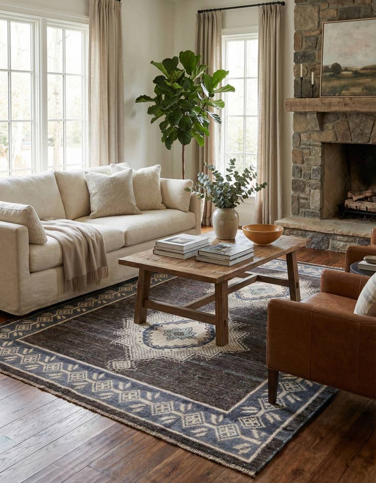 Detail image of 8' x 10' 6  Hand Knotted Darya Wool Rug