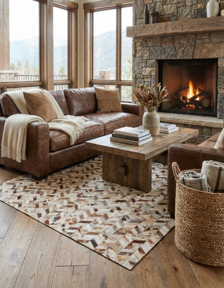 Detail image of  5' 1 x 8' Cowhide Rug