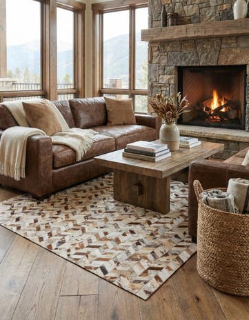 5' 1 x 8' Cowhide Rug