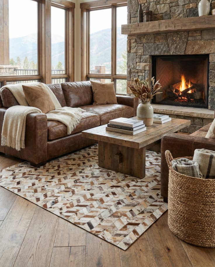 Detail image of 5' 1 x 8' Cowhide Rug