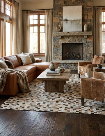5' 2 x 8' 1 Cowhide - Patchwork Rug