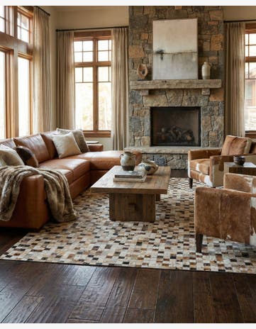 5' 2 x 8' 1 Cowhide - Patchwork Rug