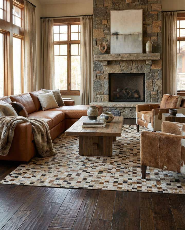 5' 2 x 8' 1 Cowhide - Patchwork Rug