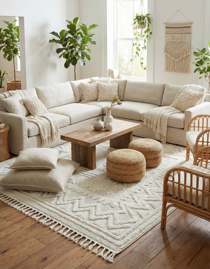 Detail image of  7' 10 x 7' 10 Boho Square Rug