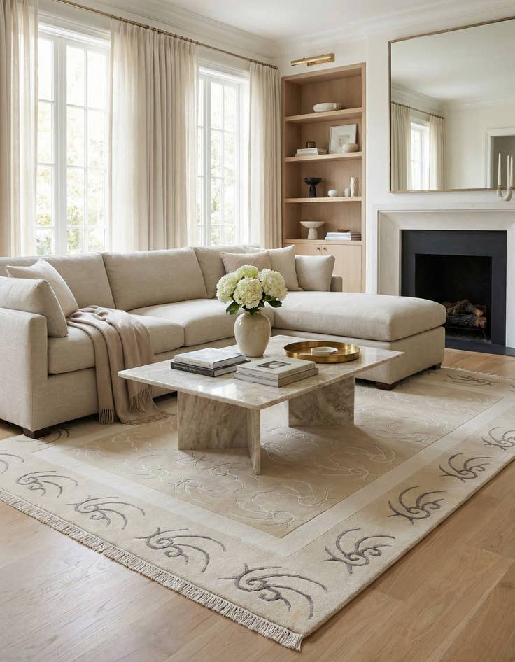 Detail image of 5' 7 x 7' 11  Hand Knotted Darya Wool Rug