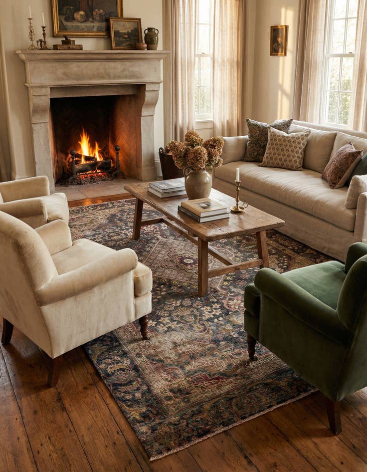 Detail image of 6' 1 x 9' 8  Hand Knotted Ultra Vintage Persian Wool Rug