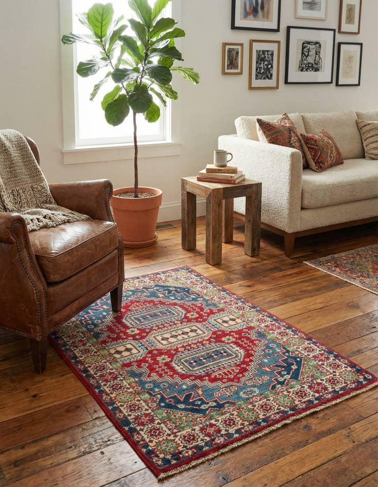 Detail image of 2' 10 x 4' 2  Hand Knotted Kazak Rug