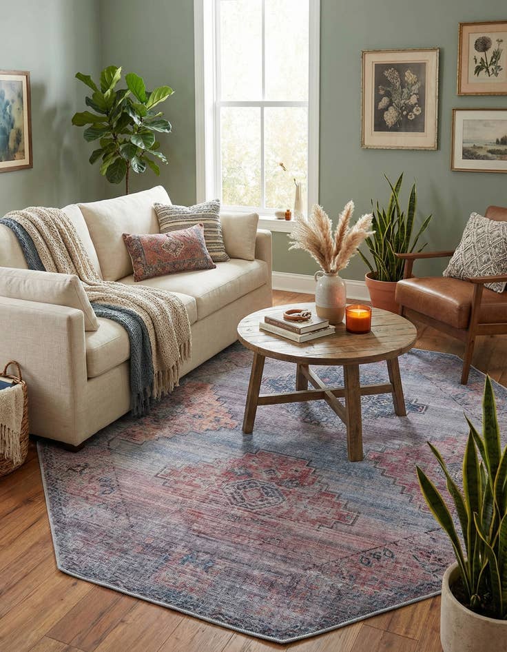 Detail image of 7' 10 x 7' 10  Washable Sisu Octagon Rug