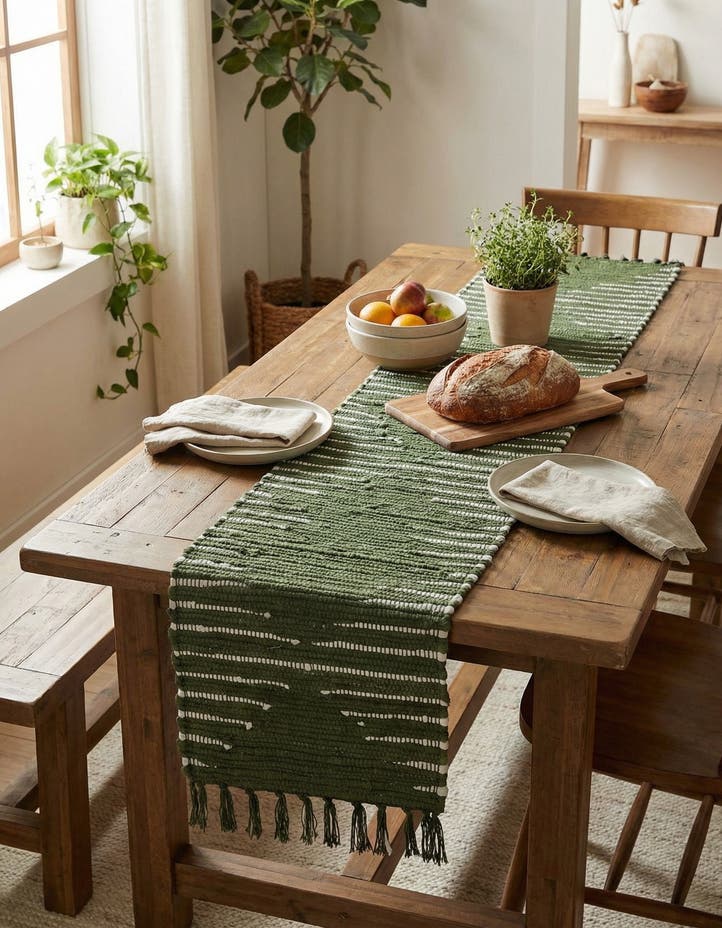 1' 2 x 4' 1 Hand Woven Chindi Cotton Table Run...