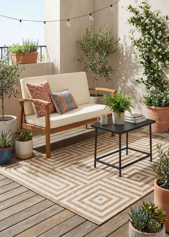 4' x 6' Easy-Clean Modern Indoor / Outdoor Rug