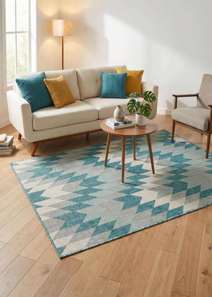 4' x 6' Easy-Clean Modern Indoor / Outdoor Rug