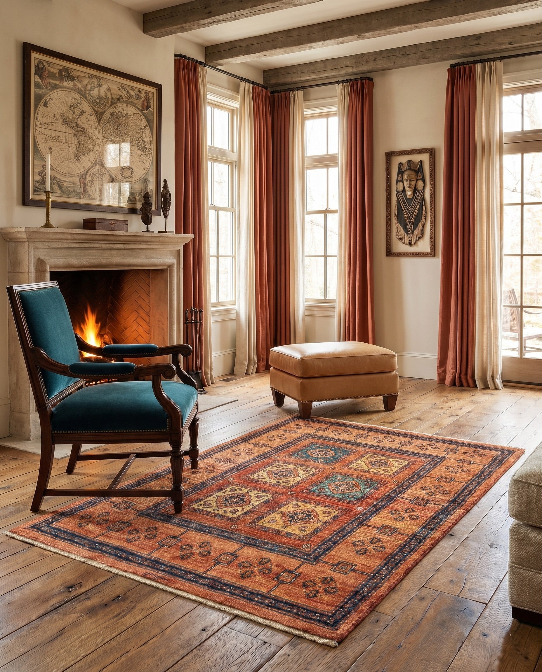3' 5 x 5' 1 Kashkuli Wool Rug