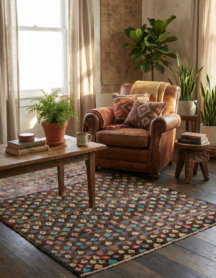 Detail image of  3' 9 x 5' 2  Hand Knotted Balouch Wool Rug