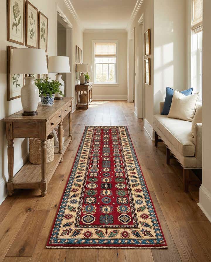 2' 8 x 9' 7 Hand Knotted Kazak Runner Rug