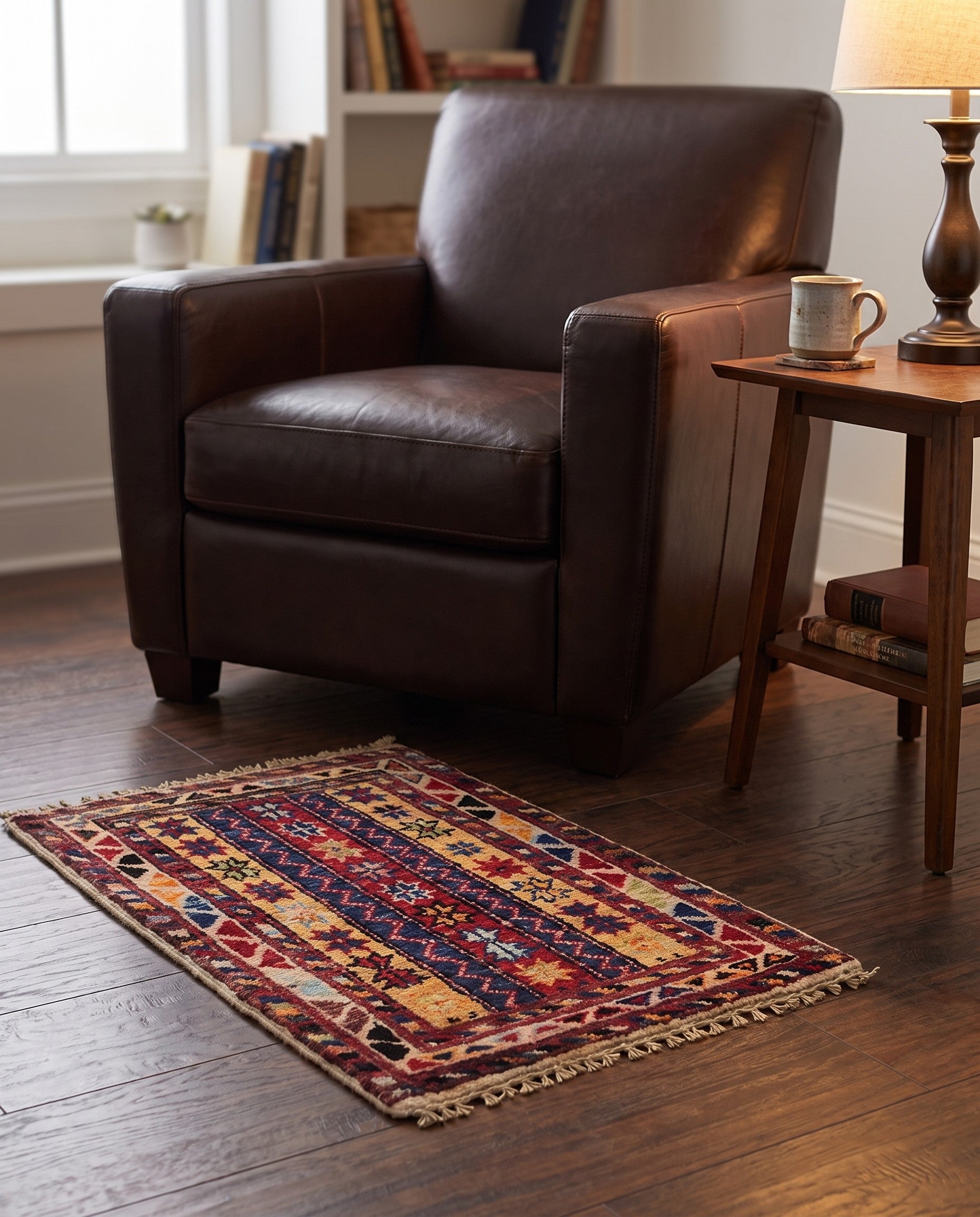 1' 4 x 2' Hand Knotted Ziegler Rug