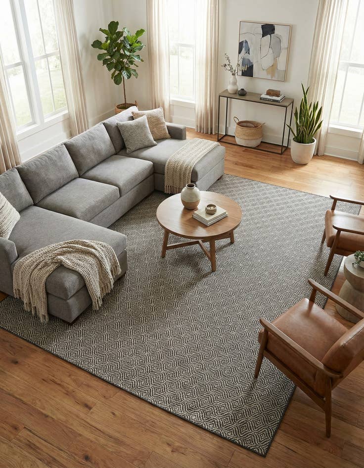 Detail image of 10' x 13'  Washable Trellis Indoor / Outdoor Rug