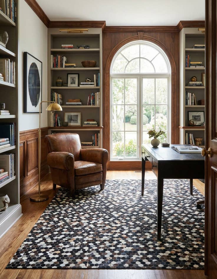 Detail image of 8' 1 x 10' 1 Cowhide Leather Rug