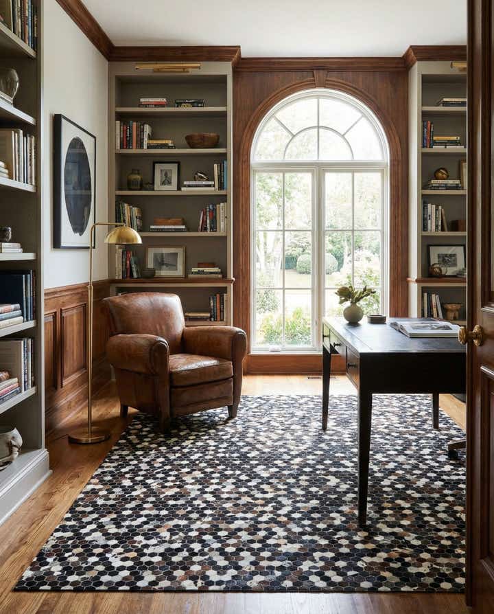 8' 1 x 10' 1 Cowhide Leather Rug