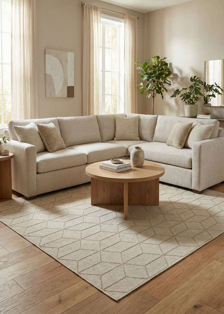 7' 10 x 7' 10 Easy-Clean Trellis Indoor / Outdoor Square Rug