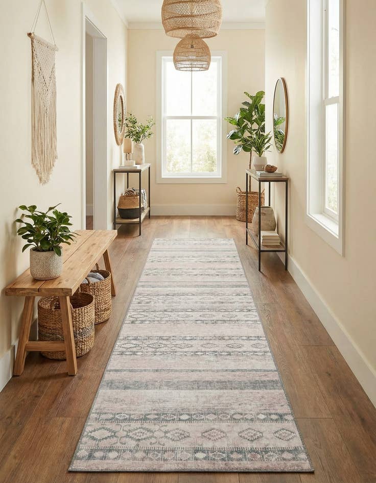 Detail image of 2' 6 x 12' Washable Timeless Runner Rug