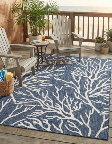 5' 3 x 7' Easy-Clean Coastal Indoor / Outdoor Rug